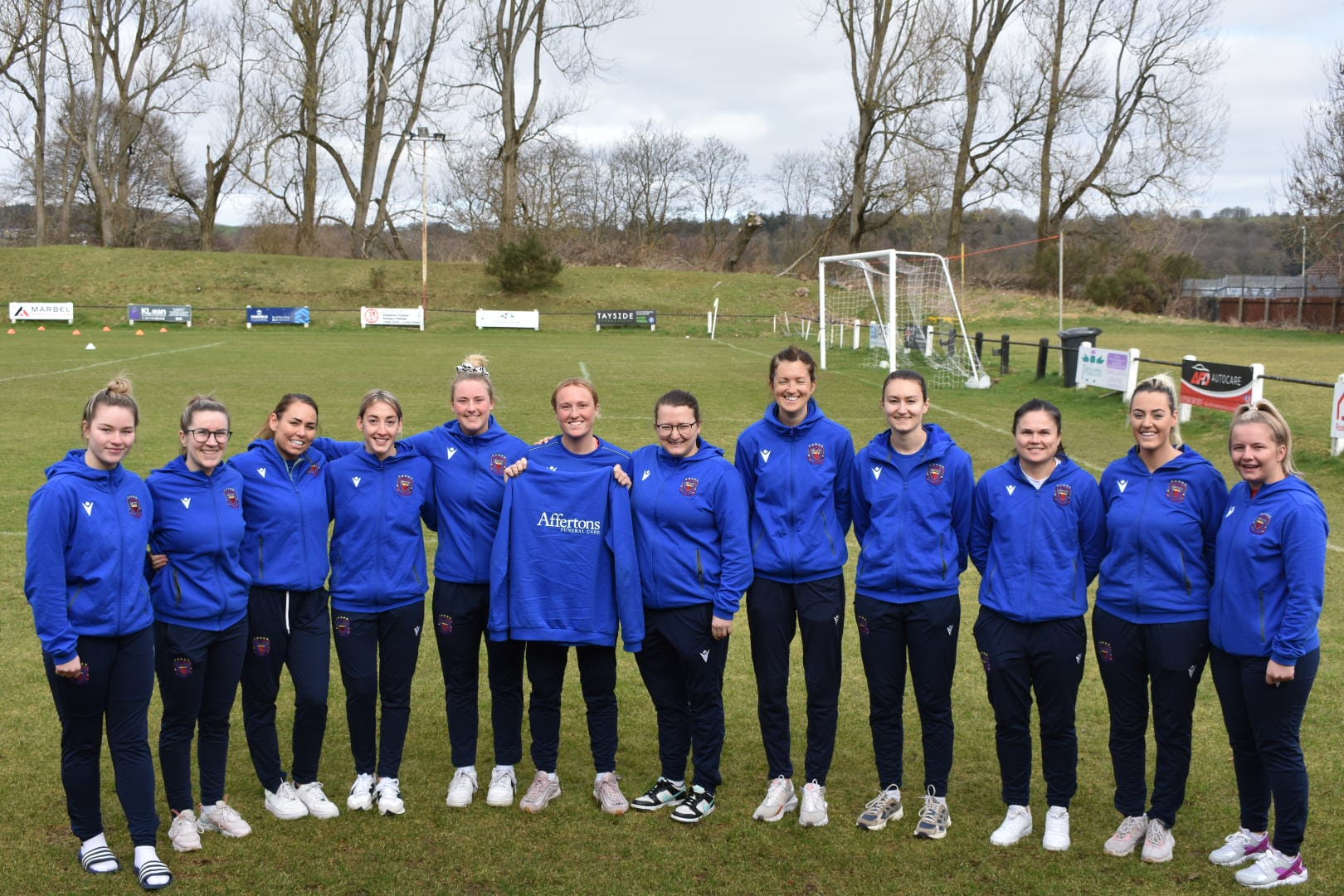 Dundee West WFC with Affertons tracksuits